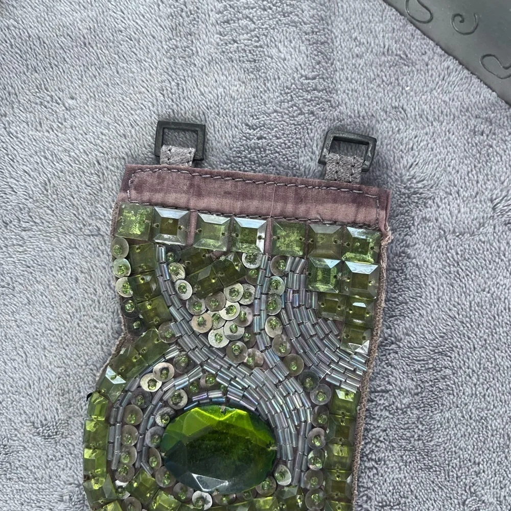 Jeweled Fred Segal, green, sequin, bellydancer belt.